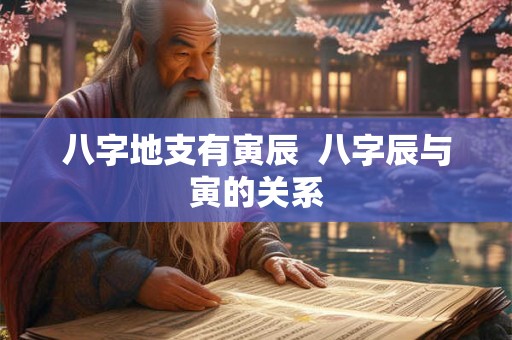 八字地支有寅辰  八字辰与寅的关系