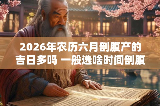 2026年农历六月剖腹产的吉日多吗 一般选啥时间剖腹产