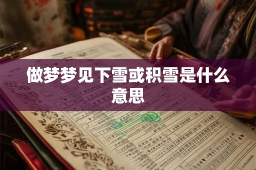 做梦梦见下雪或积雪是什么意思 做梦梦见下雪或积雪是什么意思