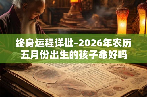 终身运程详批-2026年农历五月份出生的孩子命好吗 终身运程详批-2026年农历五月份出生的孩子命好吗