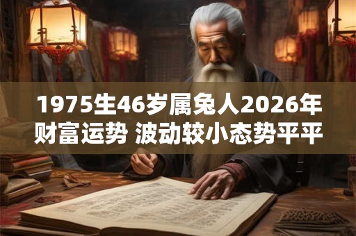 1975生46岁属兔人2026年财富运势 波动较小态势平平