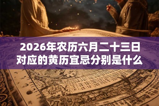2026年农历六月二十三日对应的黄历宜忌分别是什么