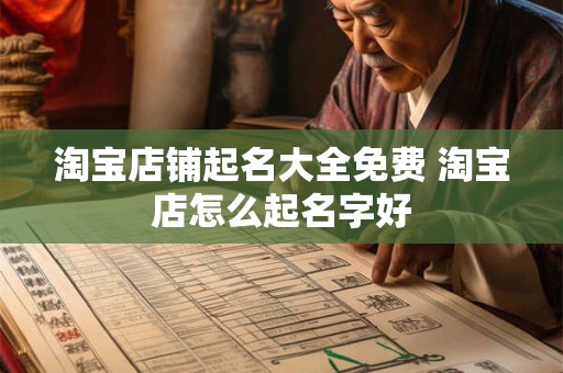 淘宝店铺起名大全免费 淘宝店怎么起名字好