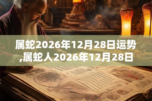属蛇2026年12月28日运势,属蛇人2026年12月28日财运,生肖蛇2026年12月28日运势