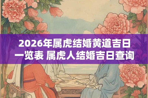 2026年属虎结婚黄道吉日一览表 属虎人结婚吉日查询