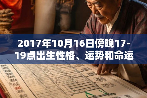 2017年10月16日傍晚17-19点出生性格、运势和命运