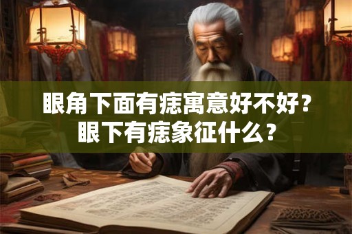 眼角下面有痣寓意好不好？眼下有痣象征什么？