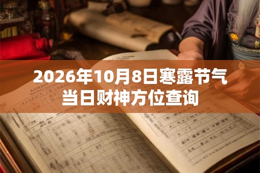 2026年10月8日寒露节气当日财神方位查询