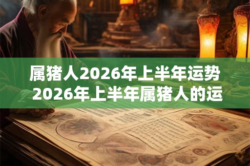 属猪人2026年上半年运势 2026年上半年属猪人的运势如何