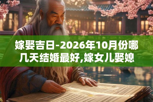 嫁娶吉日-2026年10月份哪几天结婚最好,嫁女儿娶媳妇的好日子 嫁娶吉日-2026年10月份哪几天结婚最好,嫁女儿娶媳妇的好日子
