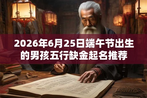 2026年6月25日端午节出生的男孩五行缺金起名推荐