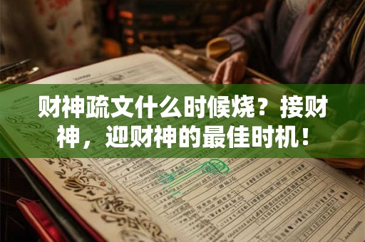 财神疏文什么时候烧？接财神，迎财神的最佳时机！