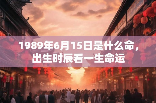 1989年6月15日是什么命，出生时辰看一生命运