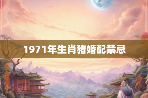 1971年生肖猪婚配禁忌