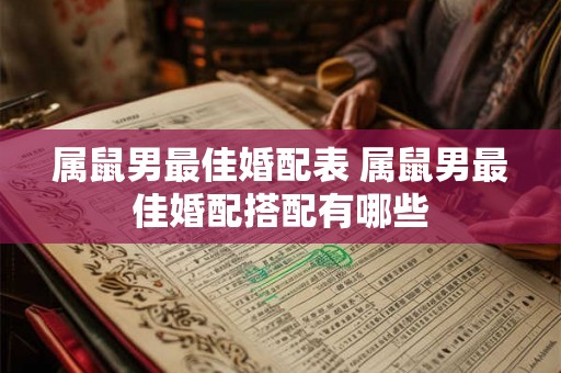 属鼠男最佳婚配表 属鼠男最佳婚配搭配有哪些