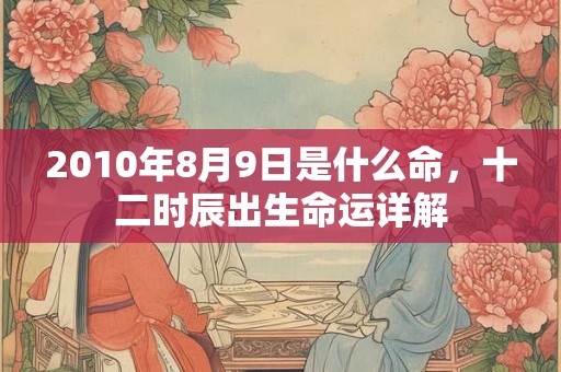 2010年8月9日是什么命，十二时辰出生命运详解