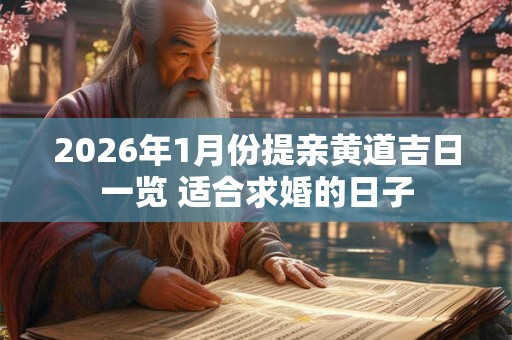 2026年1月份提亲黄道吉日一览 适合求婚的日子
