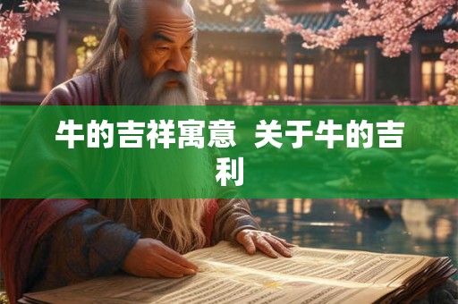 牛的吉祥寓意  关于牛的吉利