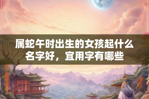 属蛇午时出生的女孩起什么名字好，宜用字有哪些