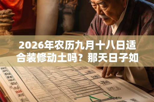 2026年农历九月十八日适合装修动土吗？那天日子如何？