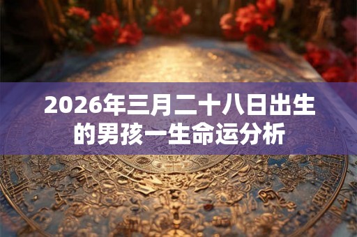 2026年三月二十八日出生的男孩一生命运分析