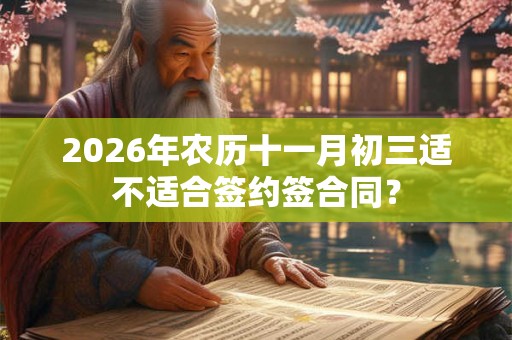 2026年农历十一月初三适不适合签约签合同？
