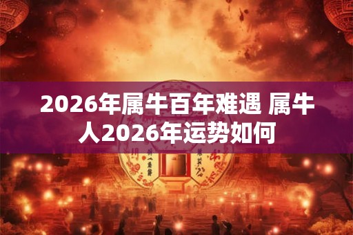 2026年属牛百年难遇 属牛人2026年运势如何