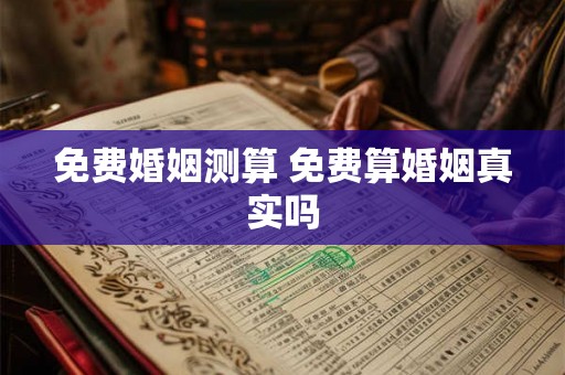 免费婚姻测算 免费算婚姻真实吗