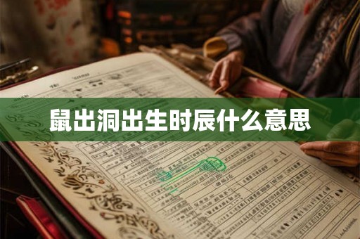 鼠出洞出生时辰什么意思 鼠出洞出生时辰什么意思