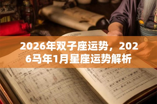 2026年双子座运势，2026马年1月星座运势解析