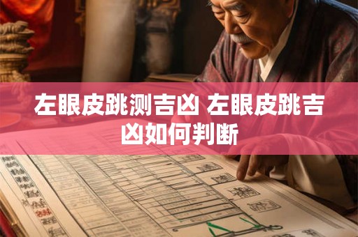 左眼皮跳测吉凶 左眼皮跳吉凶如何判断