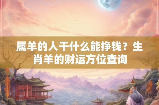 属羊的人干什么能挣钱?生肖羊的财运方位查询 属羊的人干什么能挣钱?生肖羊的财运方位查询