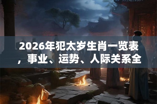 2026年犯太岁生肖一览表，事业、运势、人际关系全面解析