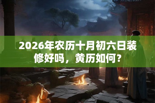 2026年农历十月初六日装修好吗，黄历如何？