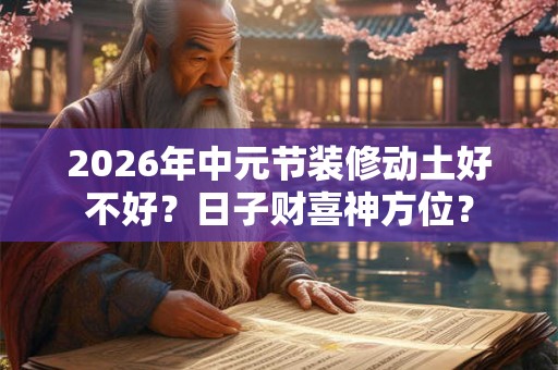 2026年中元节装修动土好不好？日子财喜神方位？