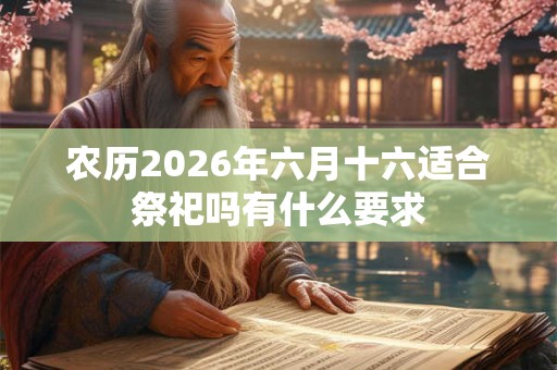 农历2026年六月十六适合祭祀吗有什么要求