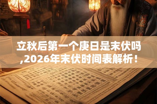 立秋后第一个庚日是末伏吗,2026年末伏时间表解析! 立秋后第一个庚日是末伏吗,2026年末伏时间表解析!