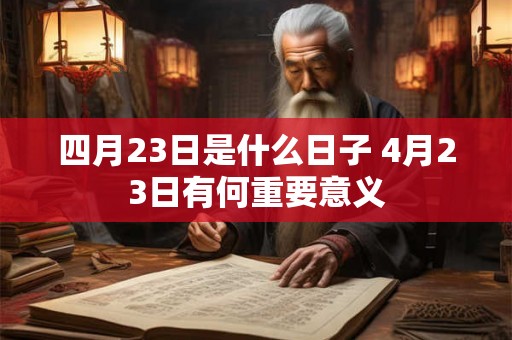 四月23日是什么日子 4月23日有何重要意义 四月23日是什么日子 4月23日有何重要意义
