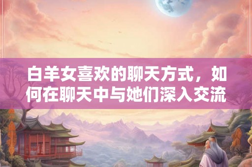 白羊女喜欢的聊天方式，如何在聊天中与她们深入交流？