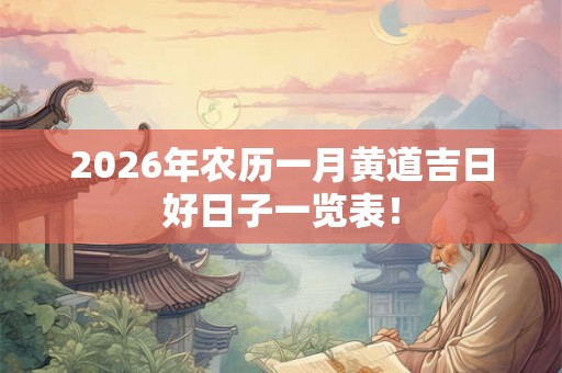2026年农历一月黄道吉日好日子一览表! 2026年农历一月黄道吉日好日子一览表!