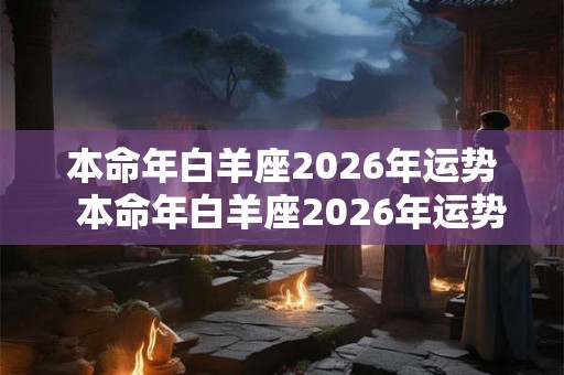本命年白羊座2026年运势  本命年白羊座2026年运势