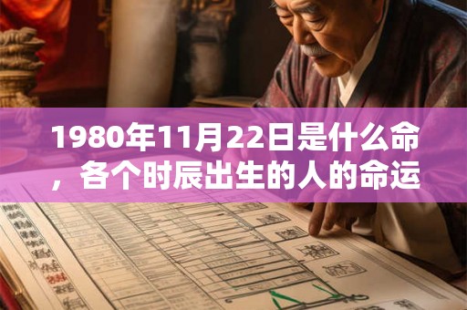 1980年11月22日是什么命，各个时辰出生的人的命运