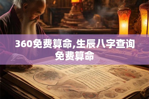 360免费算命,生辰八字查询免费算命