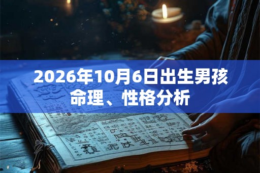 2026年10月6日出生男孩命理、性格分析
