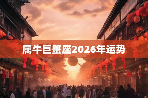 属牛巨蟹座2026年运势 属牛巨蟹座2026年运势