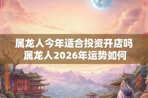 属龙人今年适合投资开店吗 属龙人2026年运势如何 属龙人今年适合投资开店吗 属龙人2026年运势如何