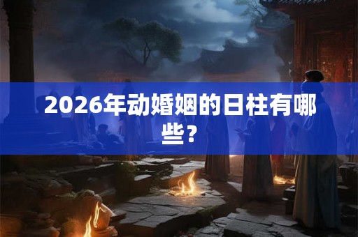 2026年动婚姻的日柱有哪些？