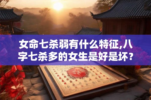 女命七杀弱有什么特征,八字七杀多的女生是好是坏？
