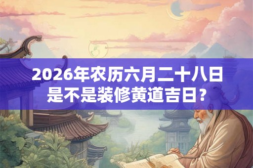 2026年农历六月二十八日是不是装修黄道吉日？