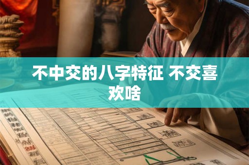 不中交的八字特征 不交喜欢啥 不中交的八字特征 不交喜欢啥